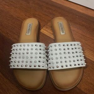 Steve Madden White Studded Sandals